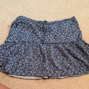Brandy Melville Navy Floral Mini Skirt